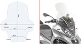 Windschild Transparent - Givi Kompatibel Mit Piaggio Mp3 500 Sport (2018-2021)