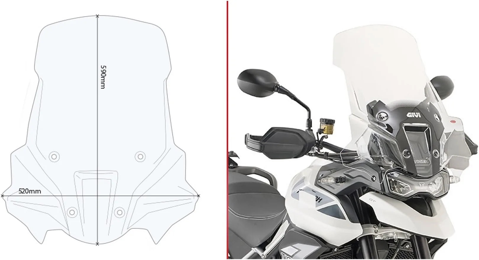 Windschild Transparent - Givi Kompatibel Mit Triumph Tiger 900 (2020-2023)