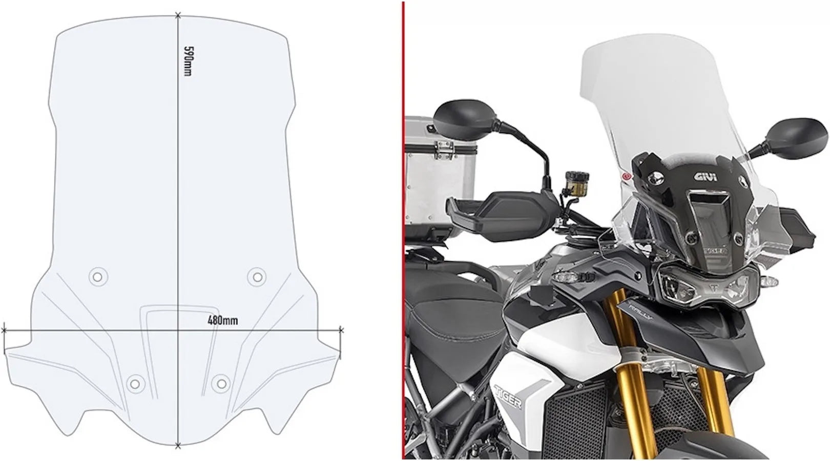 Windschild Transparent - Givi Kompatibel Mit Triumph Tiger 900 Rally (2020-2023)
