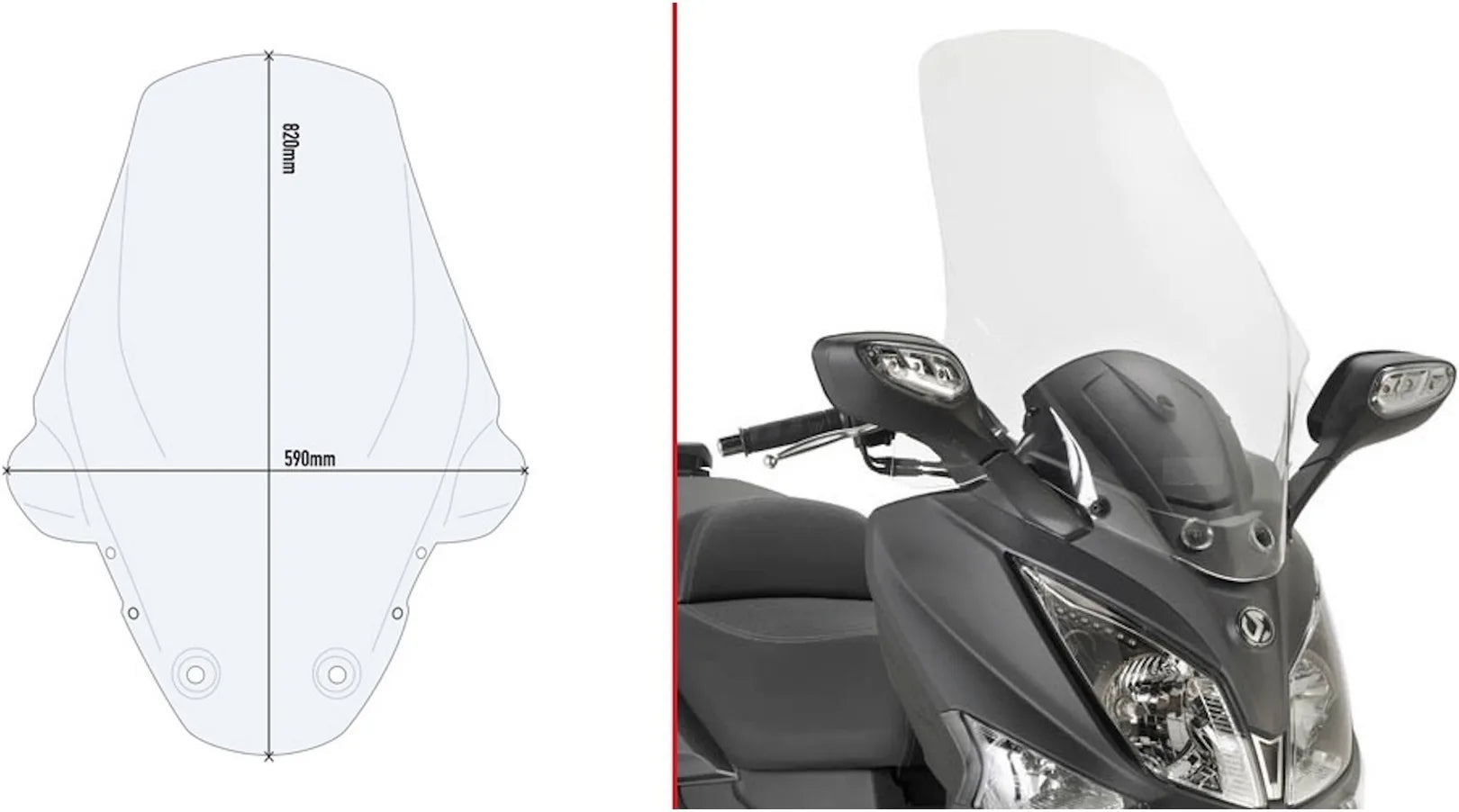 Windschild Transparent - Givi Kompatibel Mit Sym Joymax 300 I (2012-2019)