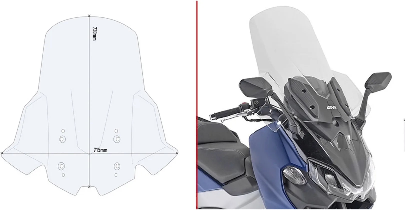 Windschild Transparent - Givi Kompatibel Mit Sym Max Sym Tl 500 - 508 (2020-2024)