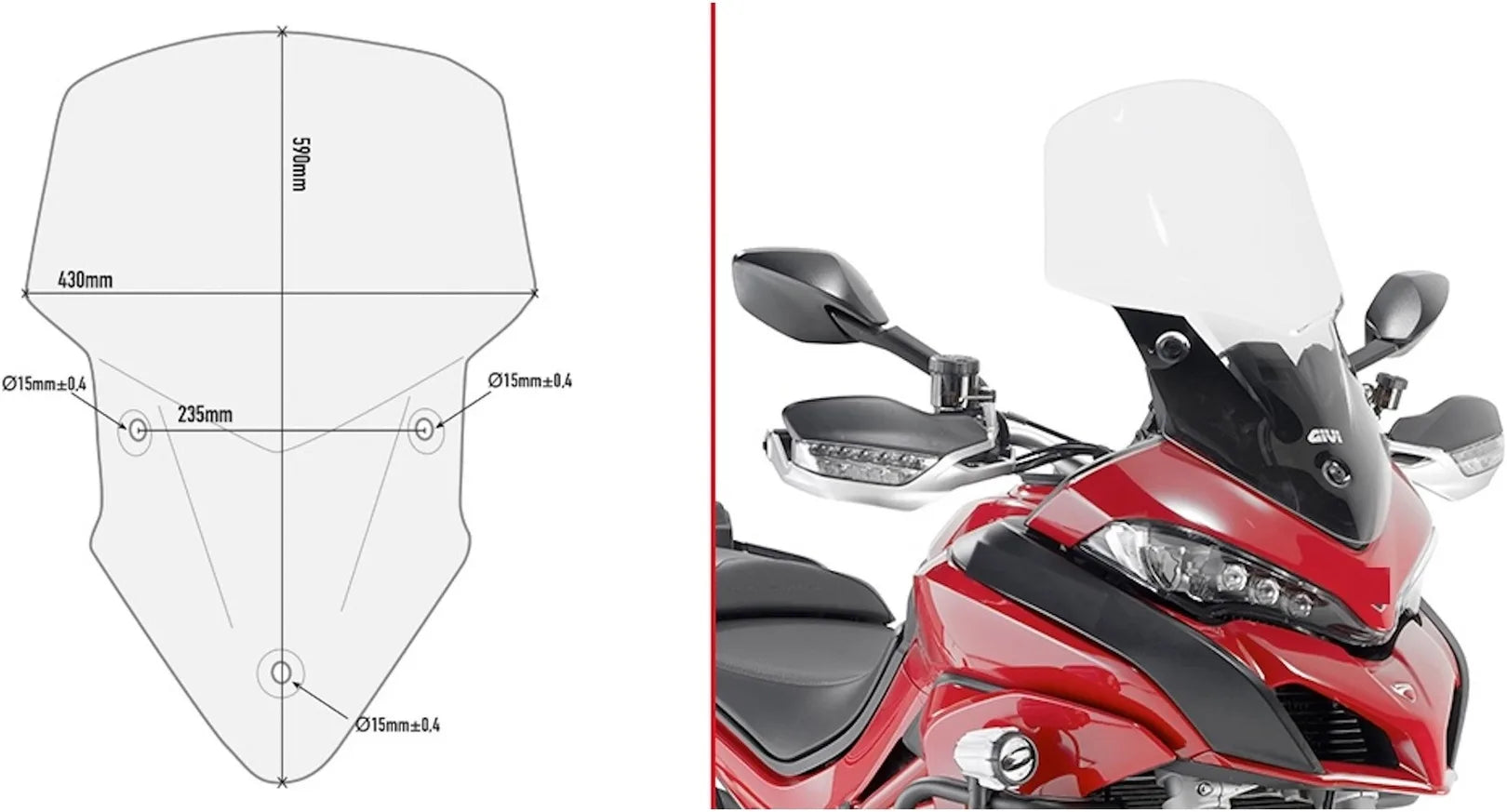Windschild Transparent - Givi Kompatibel Mit Ducati Multistrada 950 S (2019-2021)