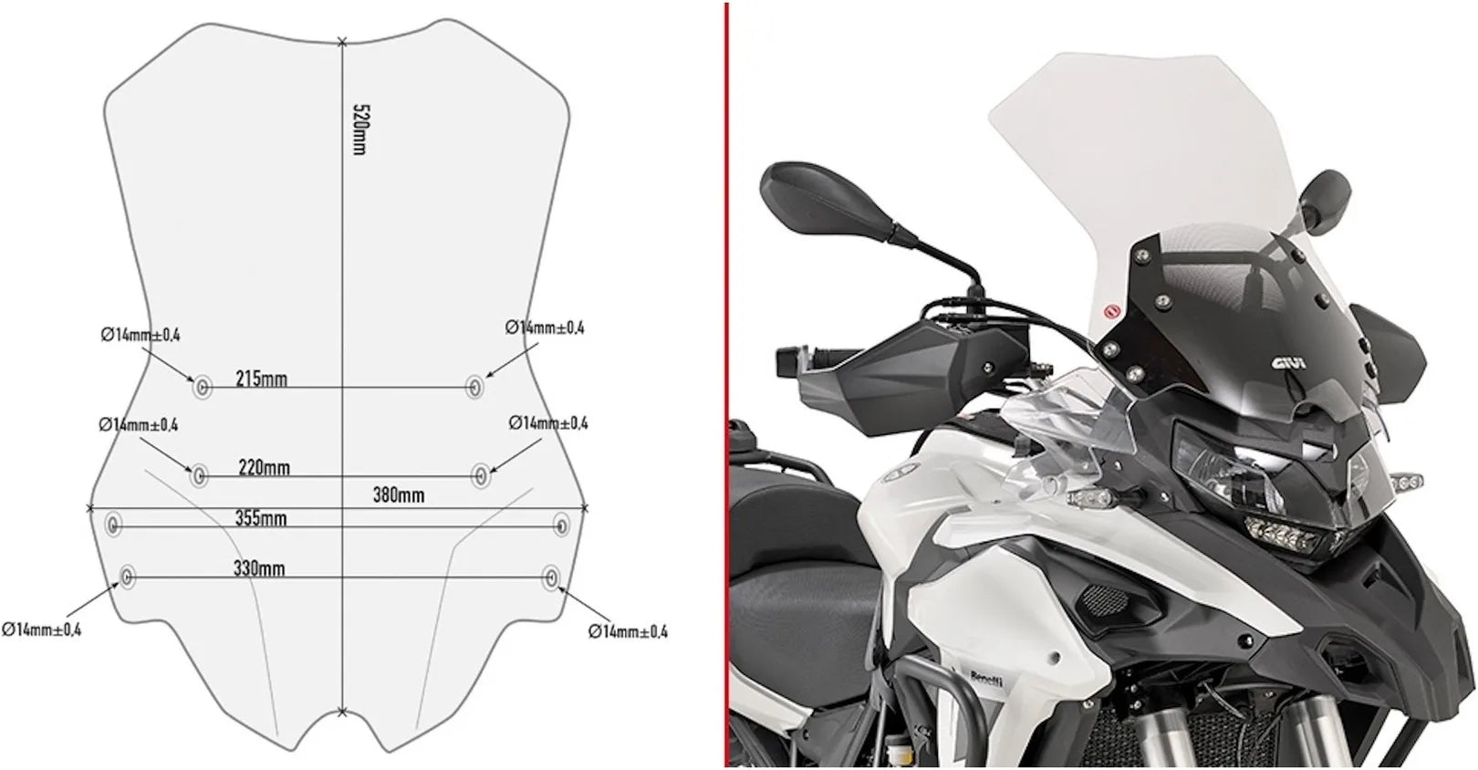 Windschild Transparent - Givi Kompatibel Mit Benelli Trk 502 (2021-2024)