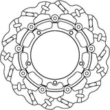 Front Floating Grooved Wave Brake Disc - Galfer Compatible With Yamaha Fz-6 S2 Abs (2007)