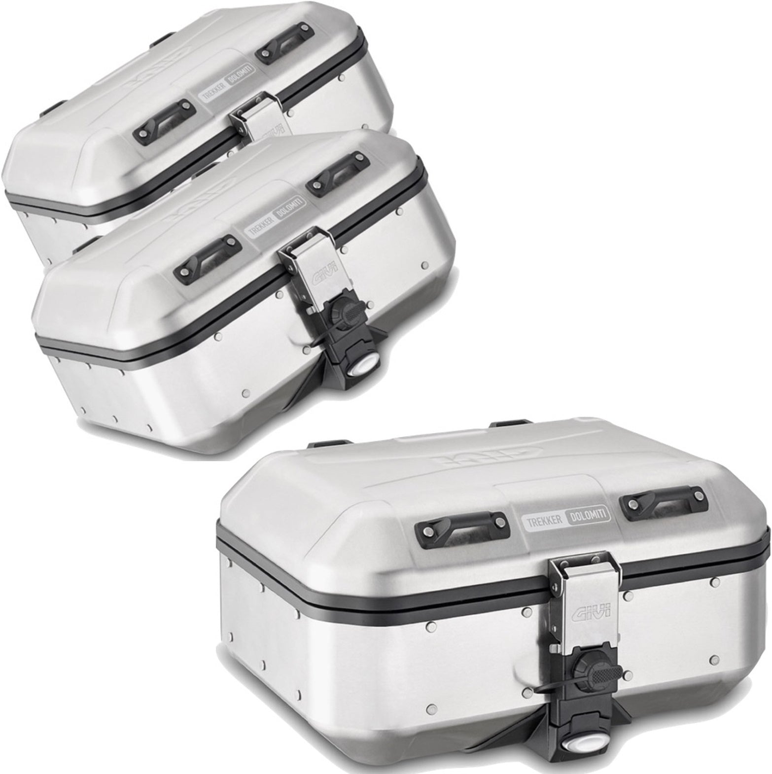Trekker Dolomiti Aluminium Top Case + Side Cases - 90 Lt Trekker Dolomiti Aluminium - Givi Compatible With Kawasaki Versys 650 (2022-2024)