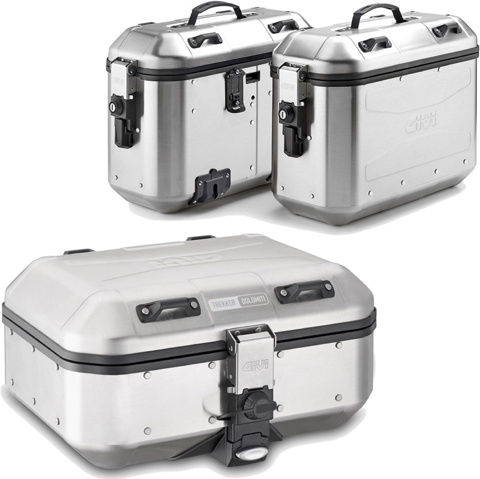 Trekker Dolomiti Aluminium Top Case + Side Cases - 102 Lt Trekker Dolomiti Aluminium - Givi Compatible With Kawasaki Versys 650 (2006-2009)