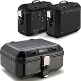 Trekker Dolomiti Aluminium Black Top Case + Side Cases - 102 Lt Trekker Dolomiti Aluminium - Givi Compatible With Royal Enfield Scram 411 (2022-2024)