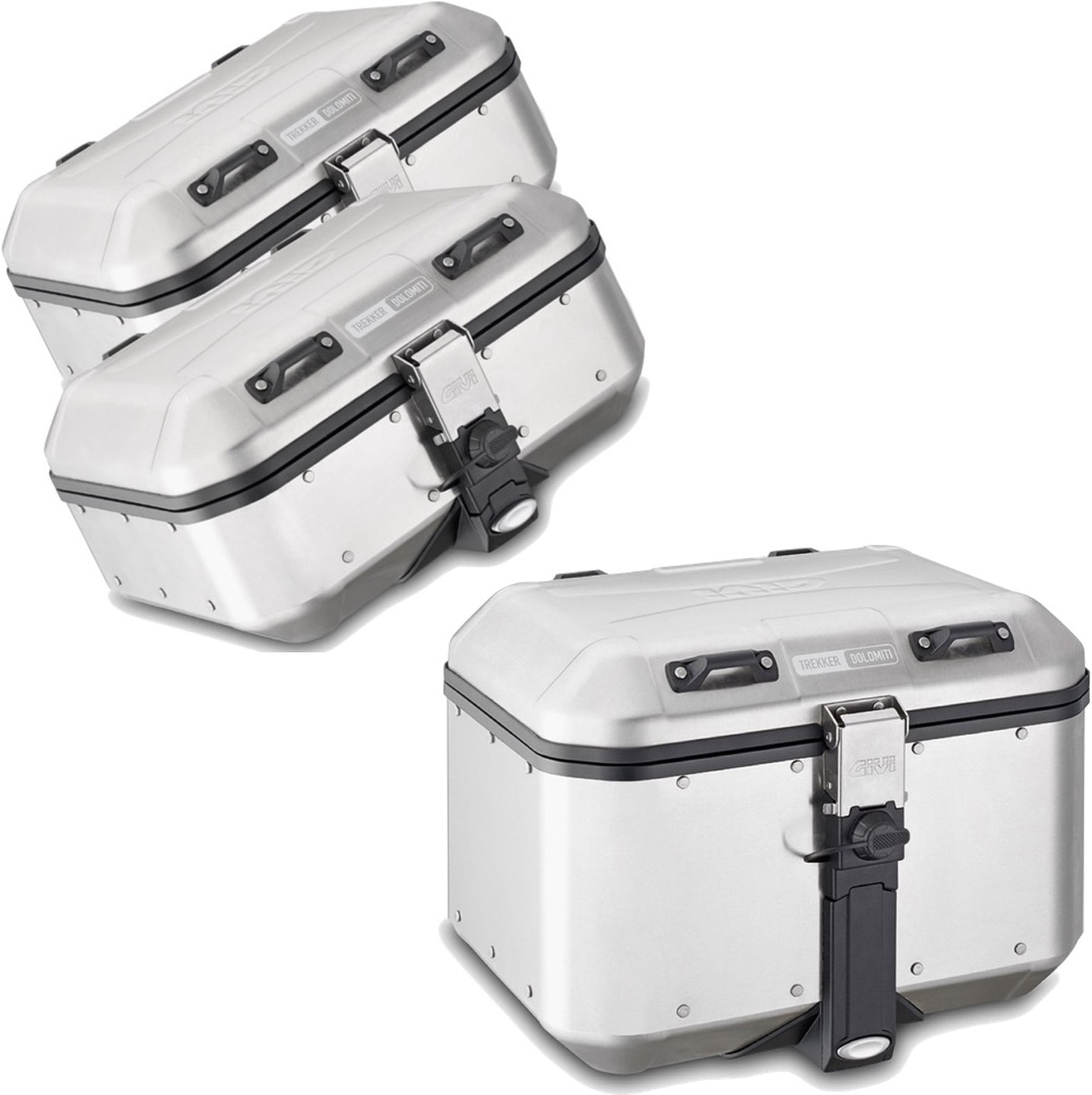Trekker Dolomiti Aluminium Top Case + Side Cases - 106 Lt Trekker Dolomiti Aluminium - Givi Compatible With Triumph Bonneville T100 (2017-2022)