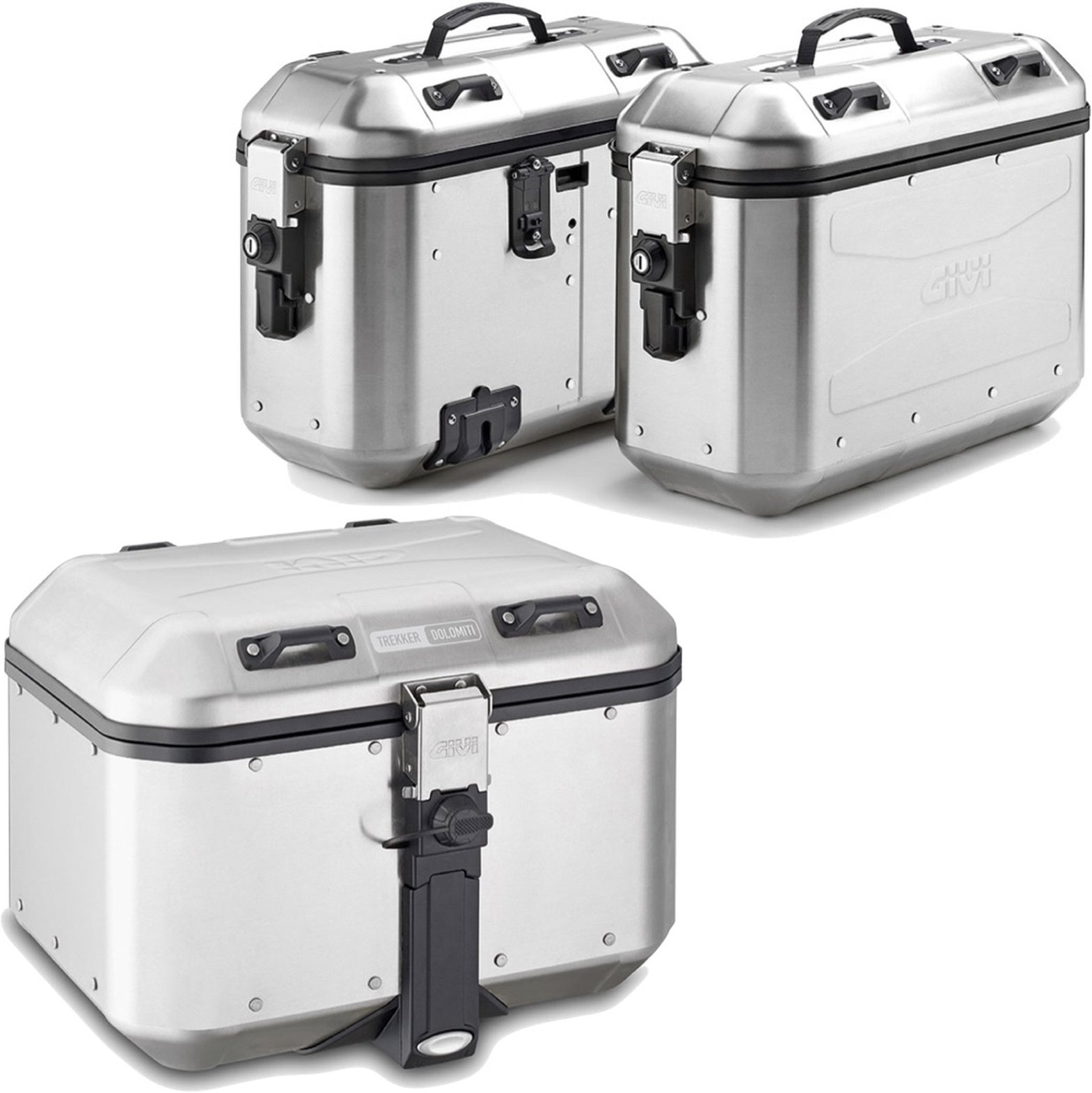 Trekker Dolomiti Aluminium Top Case + Side Cases - 118 Lt Trekker Dolomiti Aluminium - Givi Compatible With Triumph Bonneville T100 (2017-2022)