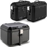 Trekker Dolomiti Aluminium Black Top Case + Side Cases - 118 Lt Trekker Dolomiti Aluminium - Givi Compatible With Royal Enfield Scram 411 (2022-2024)
