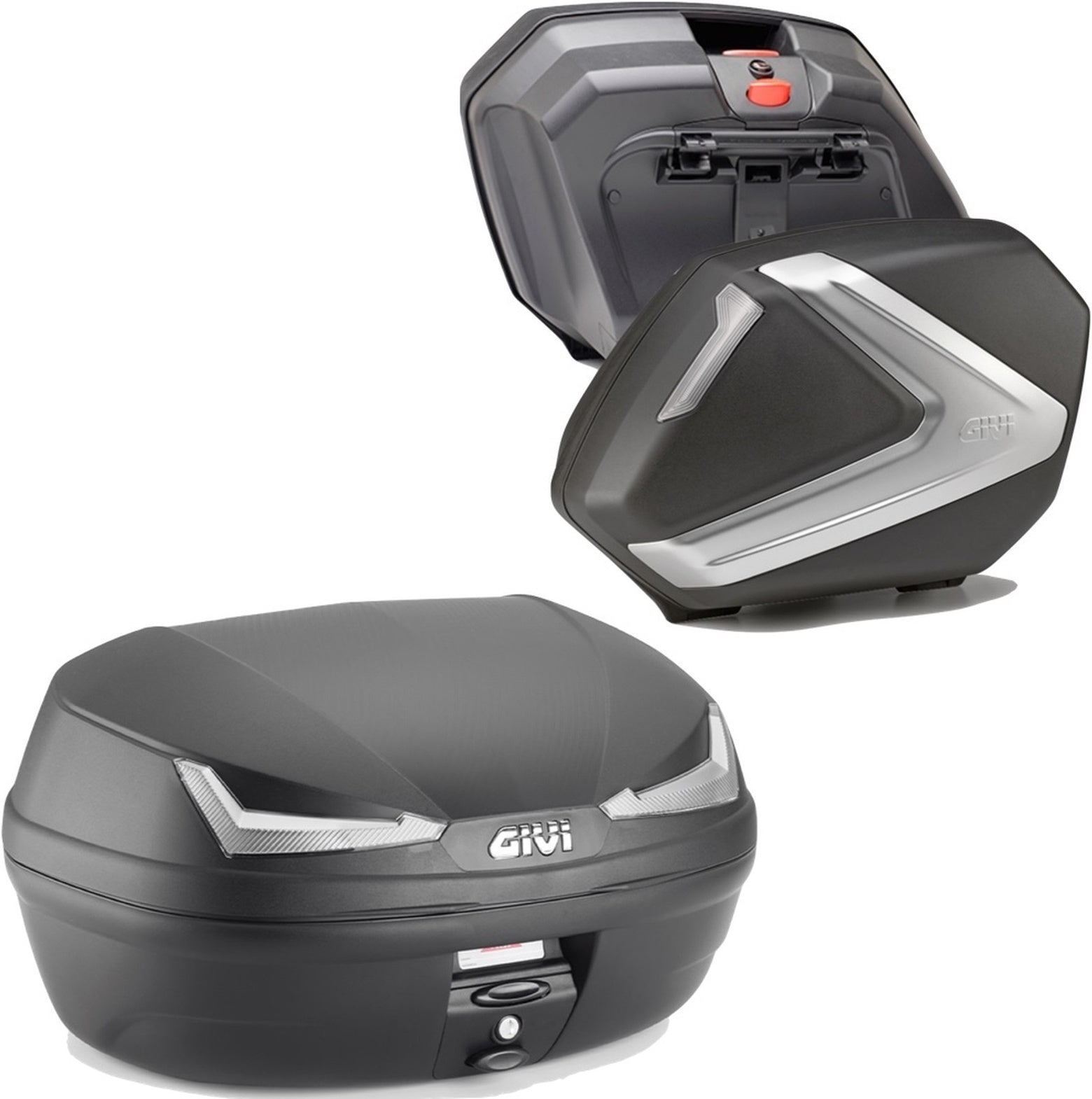 Simply Iv Silver Tech Top Case + Side Cases - 119 Lt Simply Iv Technopolymer - Givi Compatible With Moto Guzzi V 100 Mandello 1000 (2022-2024)
