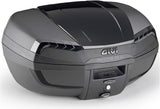 Monolock Riviera Triple Black Top Case - 46 Lt Riviera Technopolymer - Givi Compatible With Suzuki Gsx-S 1000 Gt (2022-2024)