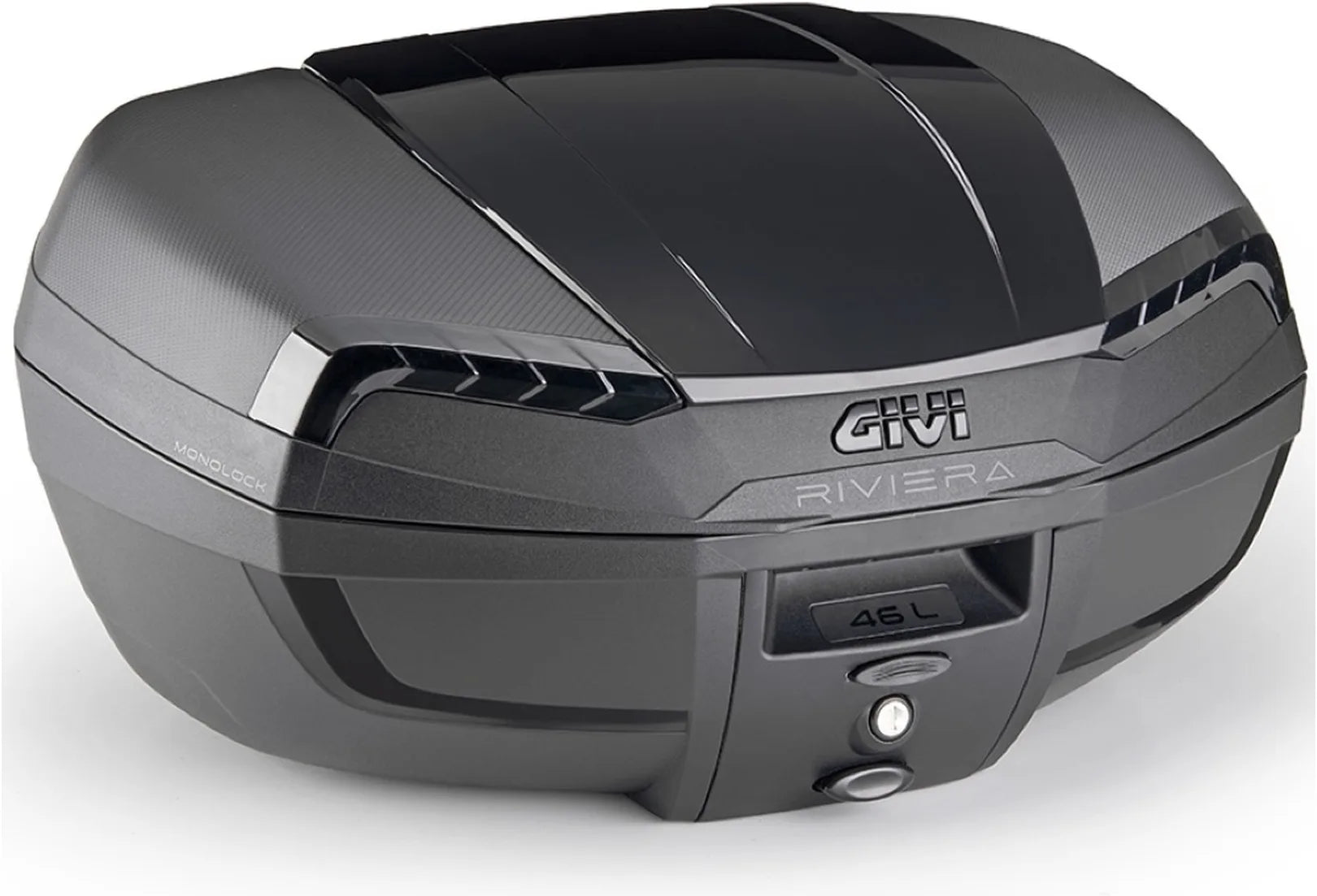 Motorradkoffer Monolock Riviera Triple Black 46 Lt Riviera Technopolymer - Givi Kompatibel Mit Sym Joymax 300 Z (2019-2020)