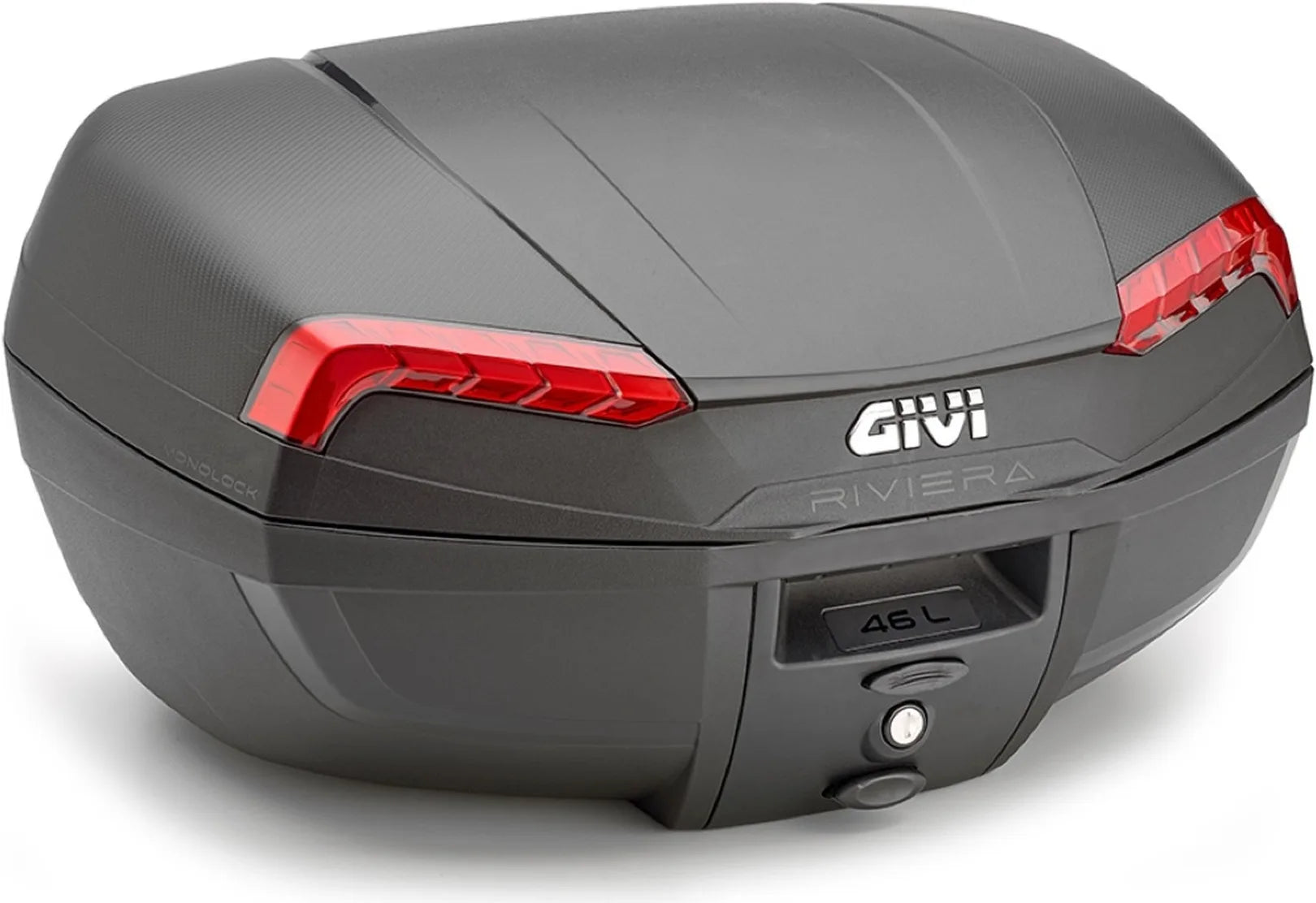 Motorradkoffer Monolock Riviera Schwarz 46 Lt Riviera Technopolymer - Givi Kompatibel Mit Ktm 125 Duke (2011-2016)