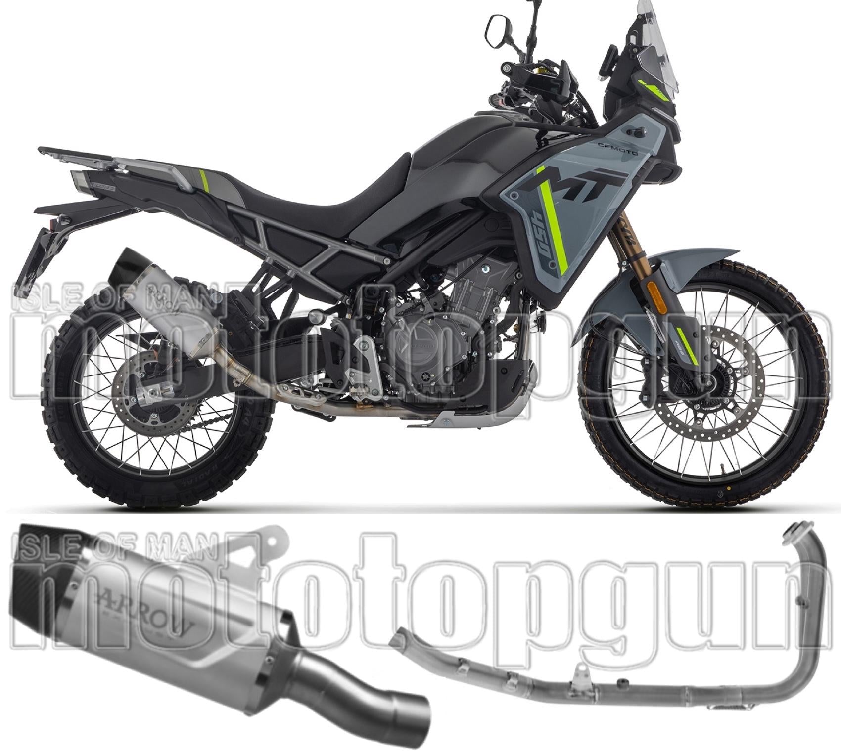 Complete Non-Catalytic Exhaust System With Sound Certification Indy-Race Evo Titanium Carby End Cap - Arrow Special Parts Compatible With Cfmoto 450 Mt (2025-2026)