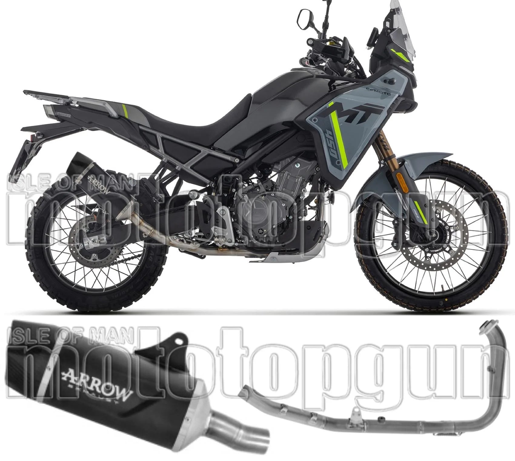 Komplette Auspuffanlage Ohne Katalysator Und Mit Geräuschzulassung Indy-Race Evo Aluminium Schwarz Endkappe Carby - Arrow Special Parts Kompatibel Mit Cfmoto 450 Mt (2025-2026)