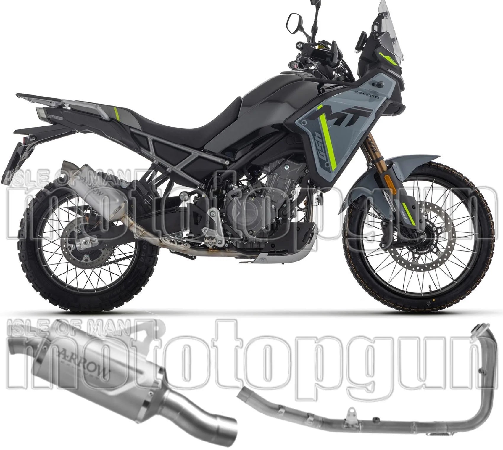Komplette Auspuffanlage Ohne Katalysator Und Mit Geräuschzulassung Indy-Race Evo Titan Endkappe Edelstahl - Arrow Special Parts Kompatibel Mit Cfmoto 450 Mt (2025-2026)
