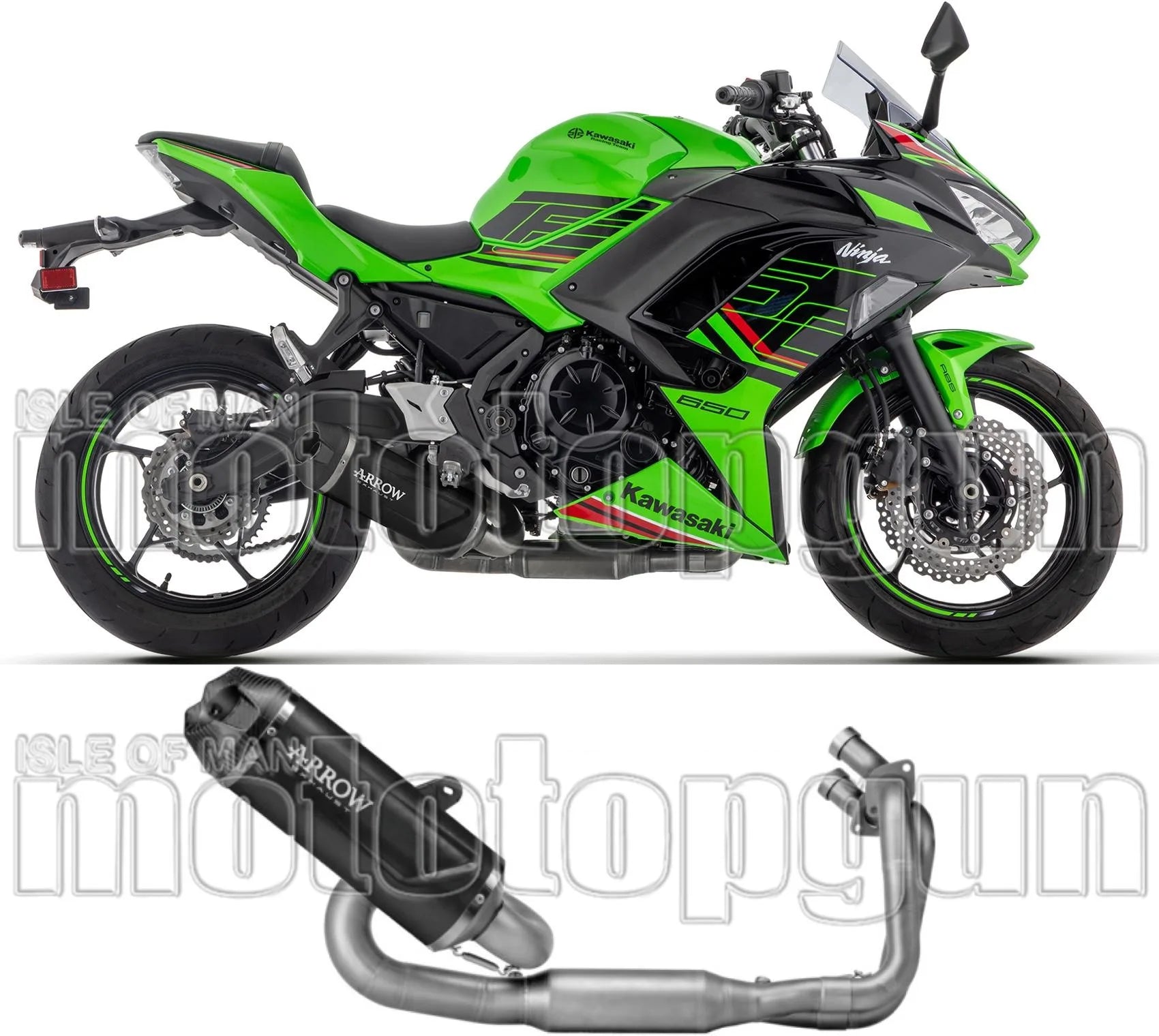 Komplette Auspuffanlage Ohne Katalysator Und Mit Geräuschzulassung Indy-Race Evo Aluminium Schwarz Endkappe Carby - Arrow Special Parts Kompatibel Mit Kawasaki Ninja 650 (2024-2026)