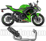 Komplette Auspuffanlage Ohne Katalysator Und Mit Geräuschzulassung Indy-Race Evo Aluminium Schwarz Endkappe Carby - Arrow Special Parts Kompatibel Mit Kawasaki Ninja 650 (2024-2026)