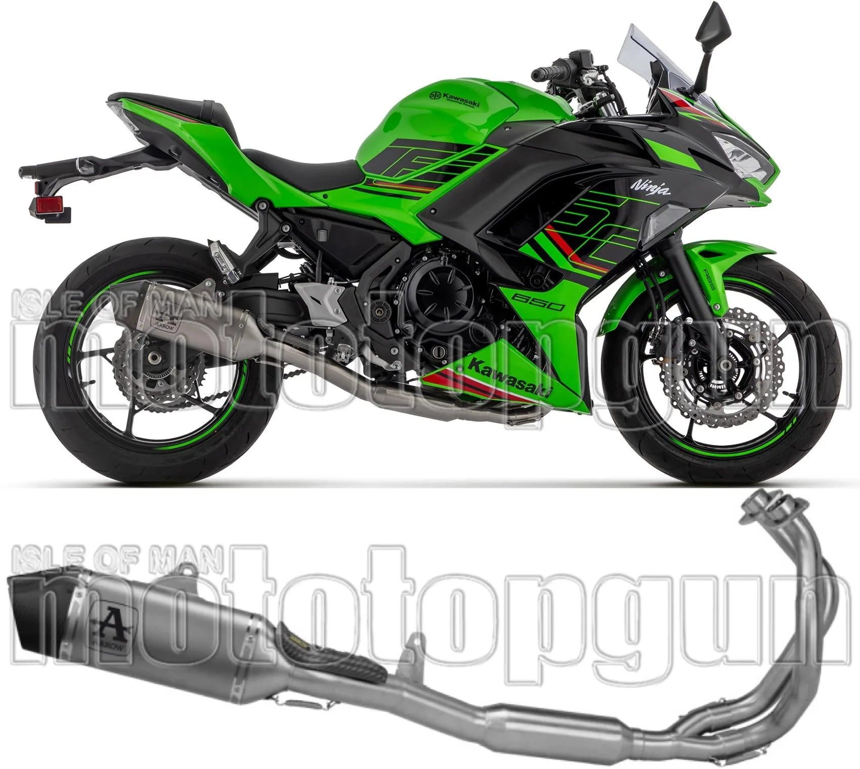 Komplette Auspuffanlage Ohne Katalysator Und Mit Geräuschzulassung Veloce Titan Endkappe Carby - Arrow Special Parts Kompatibel Mit Kawasaki Ninja 650 (2024-2026)