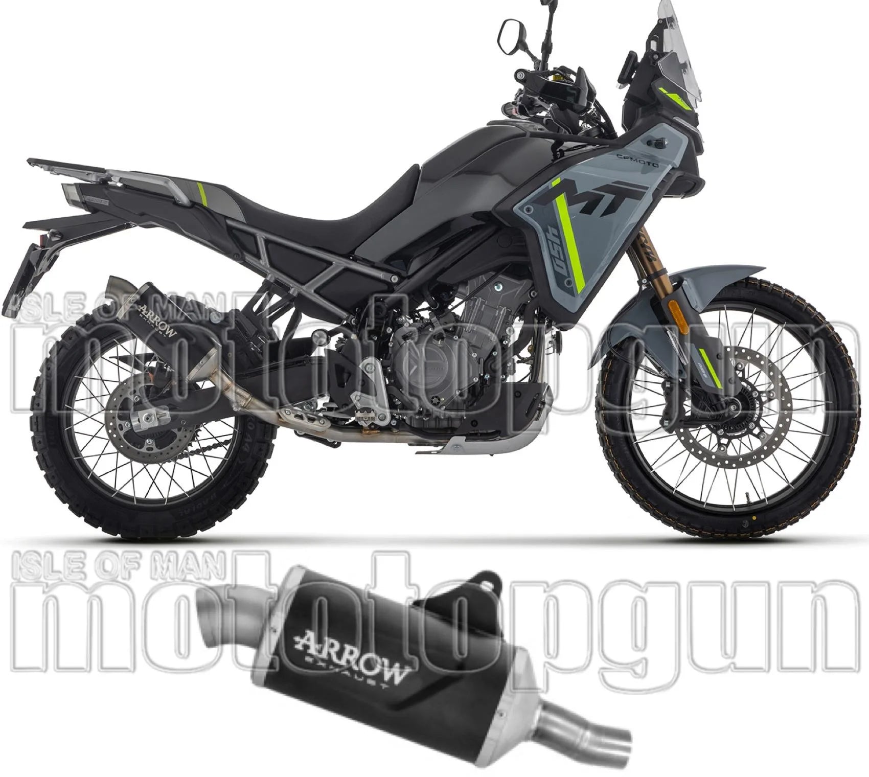 Auspuffendstück Mit Geräuschzulassung Indy-Race Evo Aluminium Schwarz Endkappe Edelstahl - Arrow Special Parts Kompatibel Mit Cfmoto 450 Mt (2025-2026)