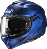 Klapphelm Für Motorrad Hjc F100 Advanced Fiberglass Composite Blau-Metallic Seidenmatt Grösse 08 M