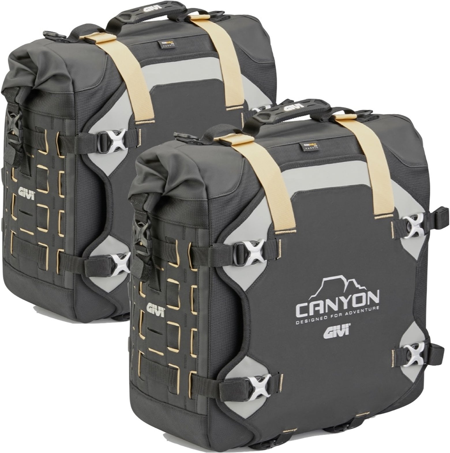 Monokey Cam-Side Canyon Black Side Bags - 60 Lt Canyon Nylon - Givi Compatible With Moto Morini X-Cape 649 (2021-2024)