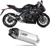 Complete Catalytic Exhaust System With Sound Certification Ak-1 Steel Black Carbon Fiber End Cap - Mivv Compatible With Honda Cbr 650 R (2024-2026)