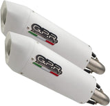 Dual Exhaust System With Sound Certification Albus Ceramic White Aluminium - Gpr Compatible With Ktm 660 Smc (2005-2006)