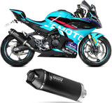 Exhaust Tip With Noise Certification Ak-1 Steel Black Carbon Fiber End Cap - Mivv Compatible With Cfmoto 450 Sr (2023-2024)