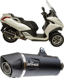 Auspuffendstück Mit Geräuschzulassung Nero Edelstahl Endkappe Carbon Fiber - Leovince Kompatibel Mit Peugeot Metropolis 400 I (2013-2016)