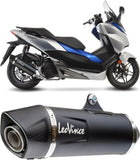 Komplette Abgasanlage Mit Katalysator Und Geräuschzulassung Nero Edelstahl Endkappe Carbon Fiber - Leovince Kompatibel Mit Honda Forza 125 (2017-2020)