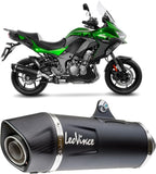 Auspuffendstück Mit Geräuschzulassung Nero Edelstahl Endkappe Carbon Fiber - Leovince Kompatibel Mit Kawasaki Versys 1000 (2019-2024)