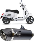 Auspuffendstück Mit Geräuschzulassung Nero Edelstahl Endkappe Carbon Fiber - Leovince Kompatibel Mit Piaggio Vespa Gts 300 Hpe (2019-2020)