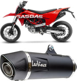 Komplette Abgasanlage Mit Katalysator Und Geräuschzulassung Nero Edelstahl Endkappe Carbon Fiber - Leovince Kompatibel Mit Ktm 690 Enduro R (2019-2024)