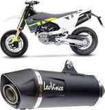 Exhaust Tip With Noise Certification Nero Stainless Steel Carbon Fiber End Cap - Leovince Compatible With Husqvarna 701 Enduro - Lr (2021-2024)