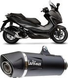 Komplette Abgasanlage Mit Katalysator Und Geräuschzulassung Nero Edelstahl Endkappe Carbon Fiber - Leovince Kompatibel Mit Honda Forza 125 (2021-2024)
