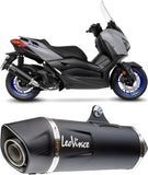 Komplette Abgasanlage Mit Katalysator Und Geräuschzulassung Nero Edelstahl Endkappe Carbon Fiber - Leovince Kompatibel Mit Yamaha X-Max 125 (2021-2024)