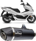 Komplette Abgasanlage Mit Katalysator Und Geräuschzulassung Nero Edelstahl Endkappe Carbon Fiber - Leovince Kompatibel Mit Honda Pcx 125 (2021-2024)
