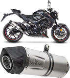 Auspuffendstück Mit Geräuschzulassung Lv One Evo Edelstahl Endkappe Carbon Fiber - Leovince Kompatibel Mit Suzuki Gsx-S 750 - Z Abs A2 (2019-2020)