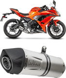 Komplette Abgasanlage Mit Katalysator Und Geräuschzulassung Lv One Evo Edelstahl Endkappe Carbon Fiber - Leovince Kompatibel Mit Kawasaki Ninja 650 (2020)