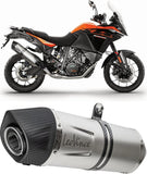 Auspuffendstück Mit Geräuschzulassung Lv One Evo Edelstahl Endkappe Carbon Fiber - Leovince Kompatibel Mit Ktm 1090 Adventure - R (2017-2019)