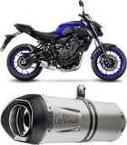Komplette Abgasanlage Mit Katalysator Und Geräuschzulassung Lv One Evo Edelstahl Endkappe Carbon Fiber - Leovince Kompatibel Mit Yamaha Tracer 700 (2016-2020)