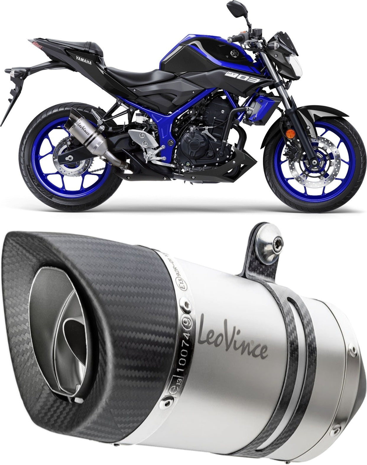Exhaust Tip With Noise Certification Lv One Evo Stainless Steel Carbon Fiber End Cap - Leovince Compatible With Gilera Gp 800 (2008-2015)