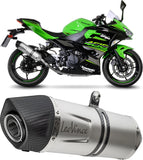Auspuffendstück Mit Geräuschzulassung Lv One Evo Edelstahl Endkappe Carbon Fiber - Leovince Kompatibel Mit Kawasaki Ninja 500 - Se (2024-2026)