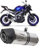 Komplette Abgasanlage Mit Katalysator Und Geräuschzulassung Lv One Evo Edelstahl Endkappe Carbon Fiber - Leovince Kompatibel Mit Yamaha Mt-125 (2017-2019)