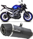 Komplette Abgasanlage Mit Katalysator Und Geräuschzulassung Lv One Evo Carbon Fiber Endkappe Carbon Fiber - Leovince Kompatibel Mit Yamaha Mt-125 (2017-2019)