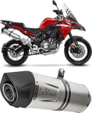 Auspuffendstück Mit Geräuschzulassung Lv One Evo Edelstahl Endkappe Carbon Fiber - Leovince Kompatibel Mit Benelli Trk 502 X (2018-2024)