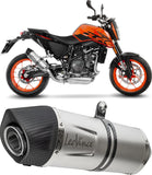 Auspuffendstück Mit Geräuschzulassung Lv One Evo Edelstahl Endkappe Carbon Fiber - Leovince Kompatibel Mit Ktm 690 Duke - R (2016-2019)