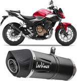 Auspuffendstück Mit Geräuschzulassung Lv One Evo Edelstahl Schwarz Endkappe Carbon Fiber - Leovince Kompatibel Mit Honda Cb 500 F (2019-2023)